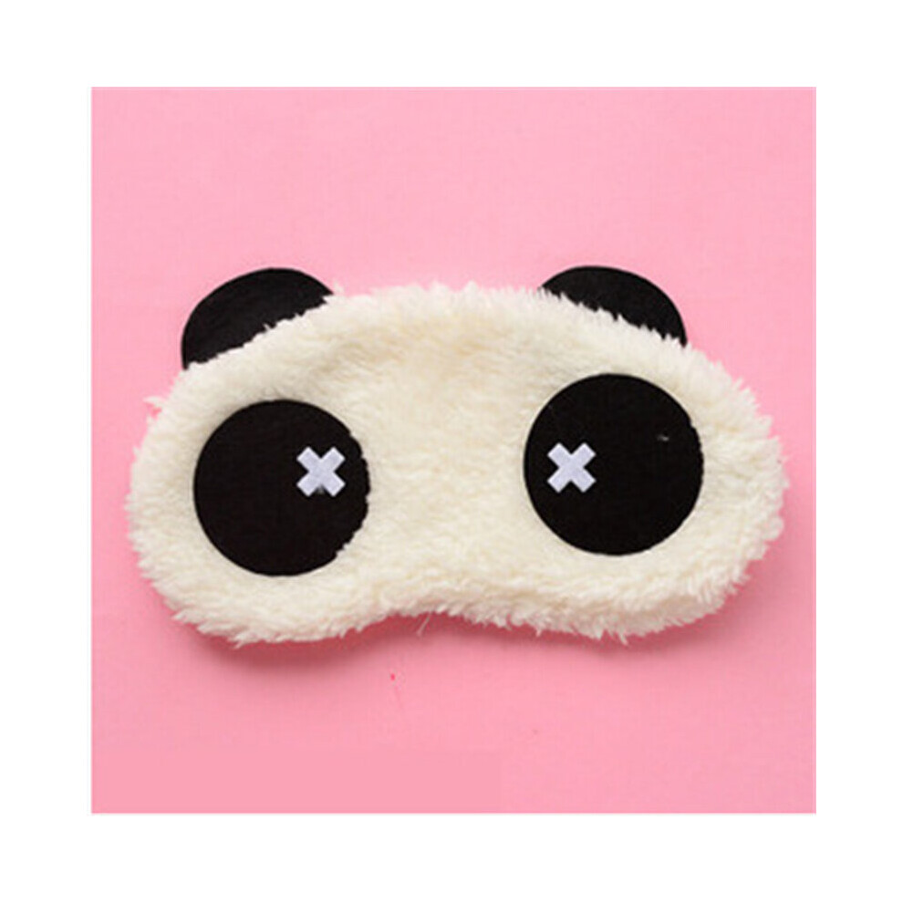 Multicoloured Cartoon Panda Sleep Shade Eye Mask Plush Fabric Soft Eye Patches Sleeping Mask