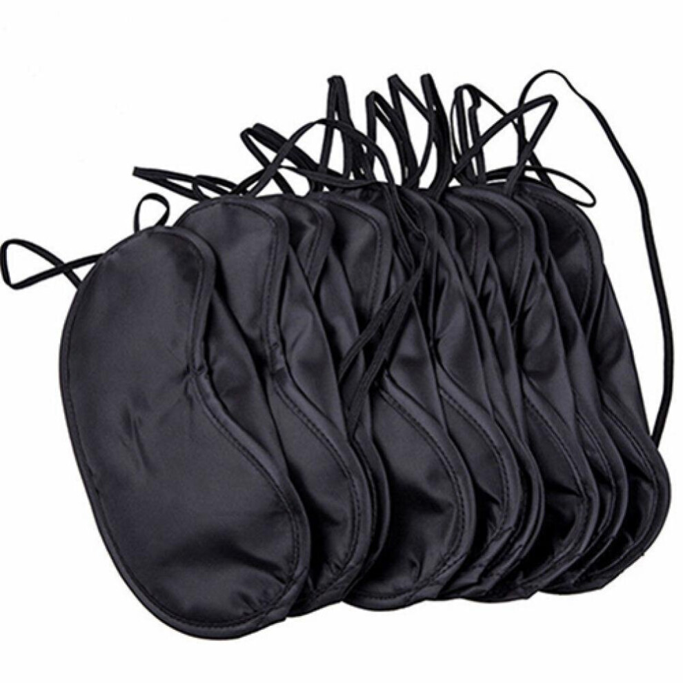 Multicoloured 10Pieces Comfortable Sleep Eye Mask Shade Cover Blindfold Night Sleeping Travel Aid