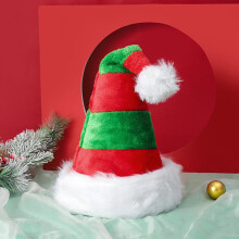 Stripes Cartoon Creative Elf Christmas Cap Personality Children Plush Santa Hat Funny Party Year Props Decor Supplies