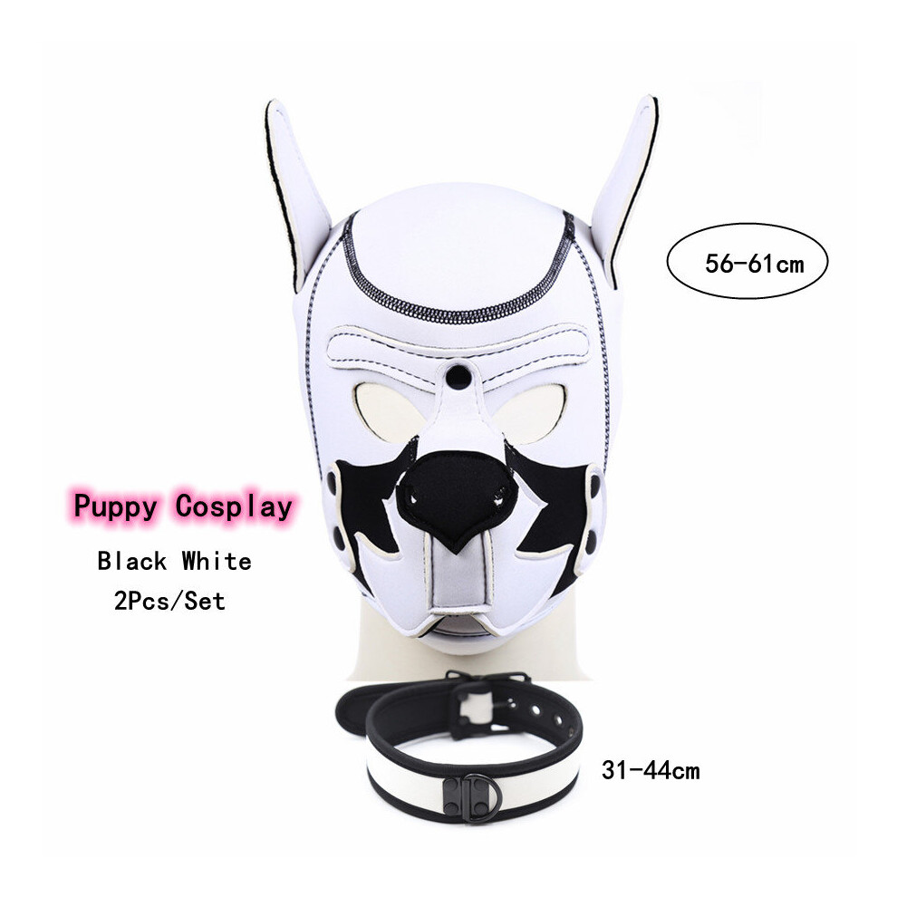 Multicoloured 6 Colour Latex Rubber Padded Dog Mask Hood With Adjustable Collar For Men Women Puppy Cosplay And Role Play