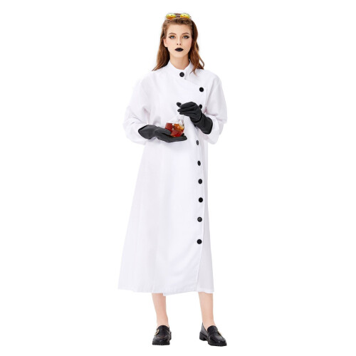 Men Women Long Coat Nurse Doctor Costume Mad Scientist Cosplay