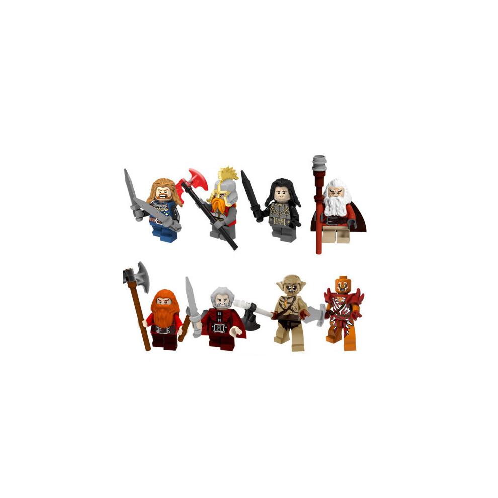 8PCS The Lord of the Rings Series Feili Iron Foot Dann Kiliou Sound Half Orc Fit Lego