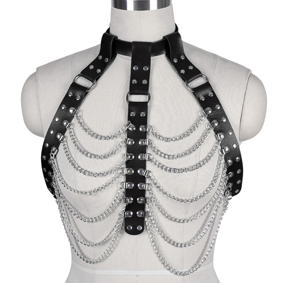 Multicoloured Women Harness Body Bondage Sexy Lingerie Belt Adjustable Goth Bust Stocking Leather Garter Erotic Waistband Sex Suspenders