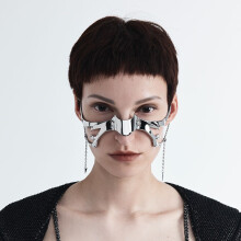 Gothic Hip Hop Metal Jewelry Ornament Face Cosplay Punk Mask Earrings Boys Girls Street Jewelry Christmas Gift