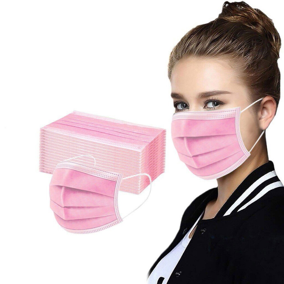 50Pcs Women Man Solid Mask Disposable Face Mask 3Ply Ear Loop Anti-Pm2.5 Mask Masque Mascarilla Mondkapjes Wasbaar 885658924997