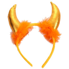 Halloween Short Demon Horn Headband Shinning Cloth Hair Hoop Cosplay Costume Magic Witch Headpiece Accessory for Girl
