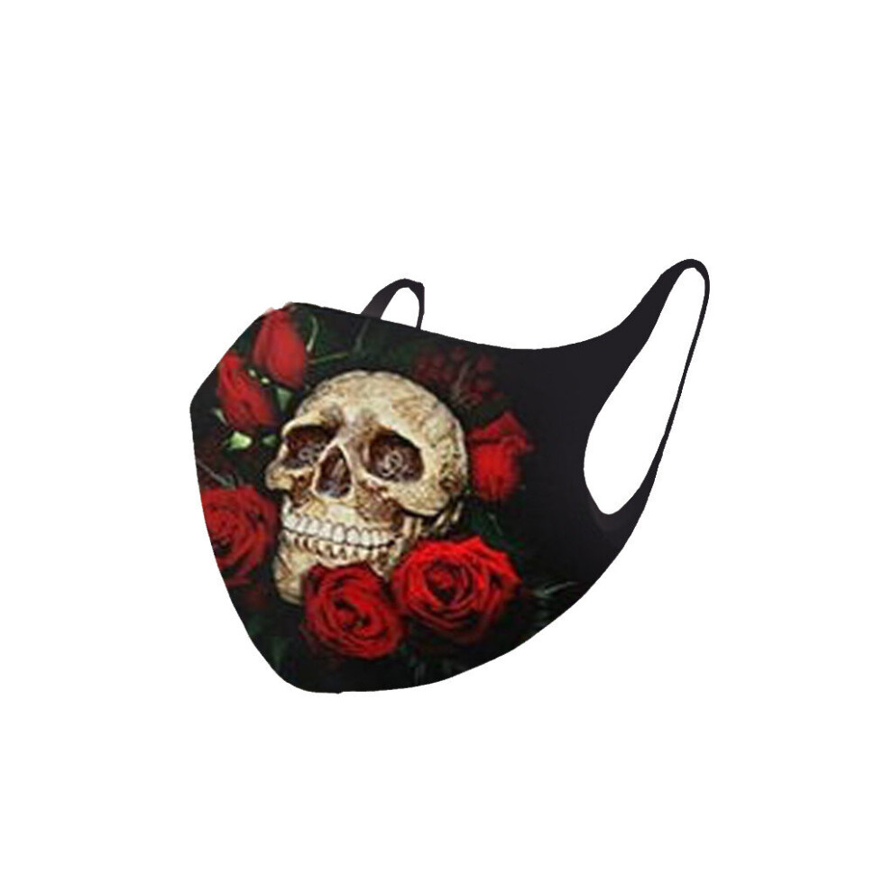 Masque Rose Skull Print Adult Masks Unisex Sand Exhaust Sunscreen Face Mask Breathable Cycling Mask Windproof Halloween ??? 885658938475