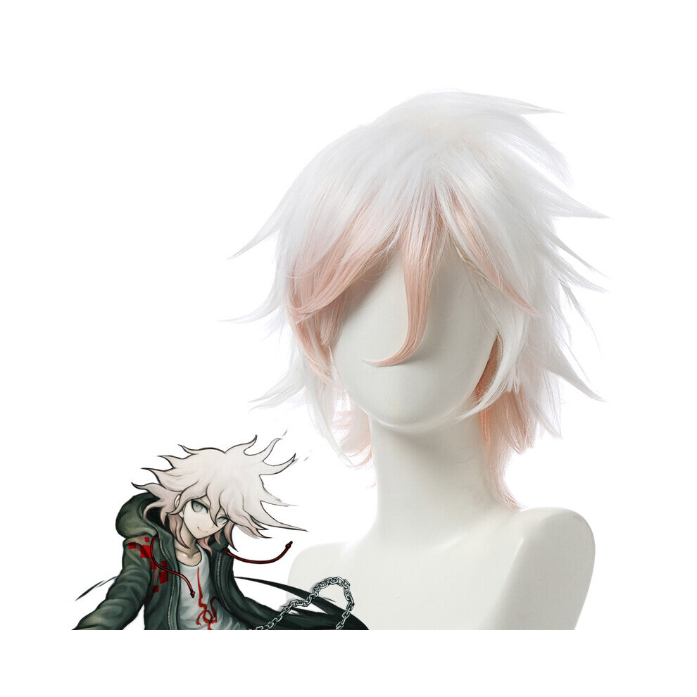 Komaeda Nagito Wig Danganronpa Cosplay Wig Anime Cosplay Hair Synthetic Heat Resistant Hair Komaeda Nagito Cosplay + Wig Cap