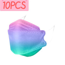 10/50pcs Mascarillas Desechables Rainbow Fish Style Disposable Face Mask 4 Layer Facemask Masque Jetables Halloween Cosplay Mask