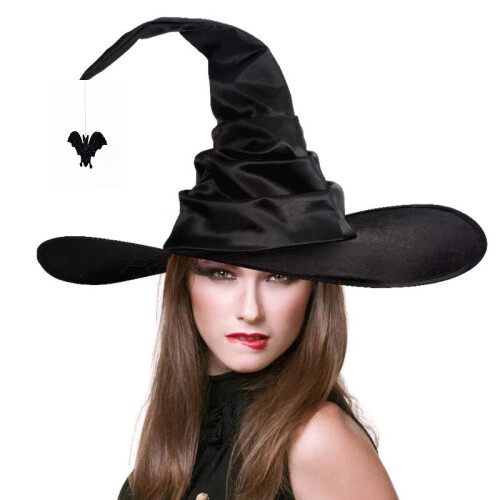 Halloween Folds Witch Wizard Hat Angled Witch Hat Steeple Wizard Hat Cosplay Headgear Creative Devil Cap Props 2