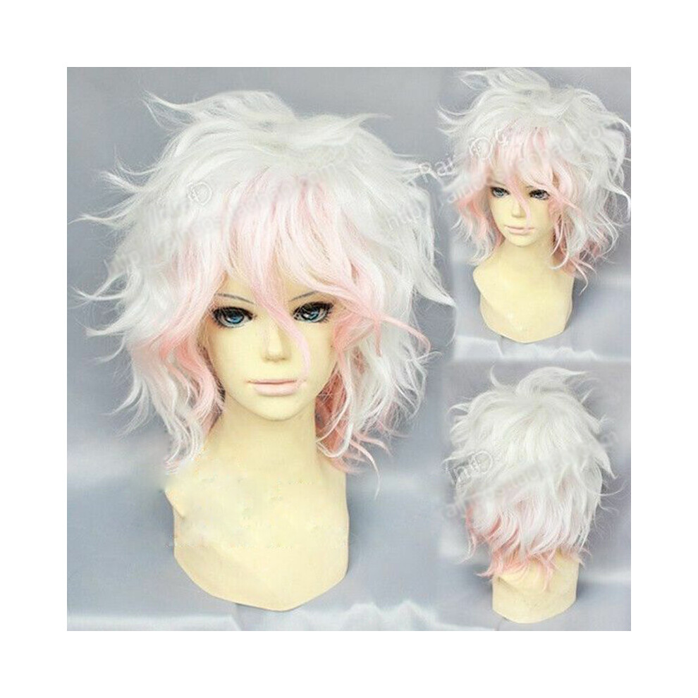 Komaeda Nagito Wig Danganronpa Cosplay Wigs Anime Dangan Ronpa Heat Resistant Hair Komaeda Nagito Cosplay Wig + Wig Cap