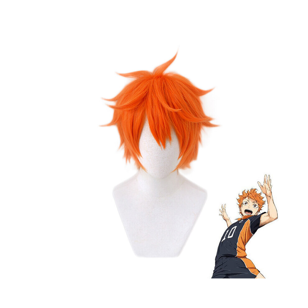 Unisex Multicoloured Haikyuu!! Hinata Syouyou Cosplay Wigs Shoyo Hinata Syouyou Short Orange Fluffy Layered Heat Resistant Hair Pelucas Anime Wig