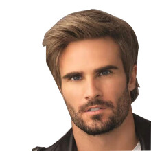 Wig Short Mixed Brown Male Straight Synthetic Wig for Men Hair Fleeciness Realistic Natural Brown Toupee Wigs