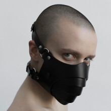 Bdsm PU Leather Hood Mask Punk Motorcycle Haze Face Mask Adult Sex Games Bondage Restraints Cosplay Sex Toys Face Masks Product