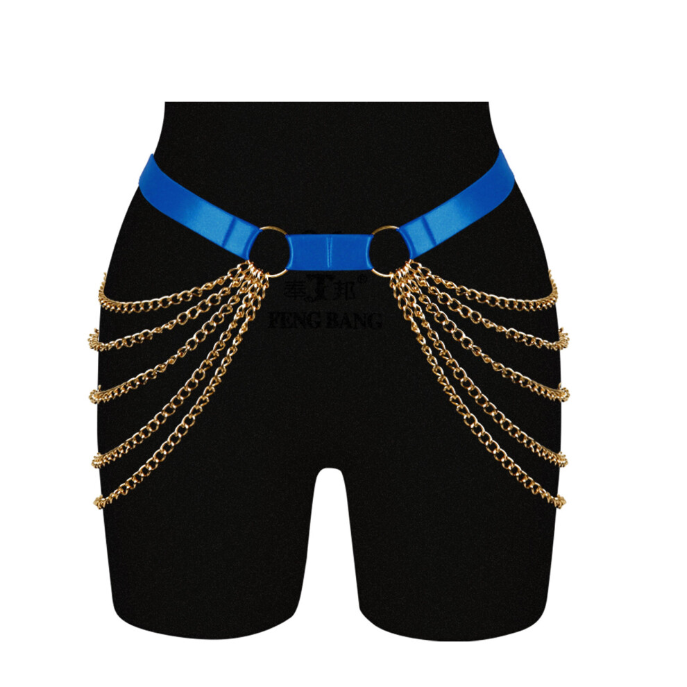 Red,Multicoloured Red Waist Belt Body Chain Thigh Bondage Elastic Sexy Waistband Stockings Summer Party Punk Goth Garter Skirt Body Harness Belts