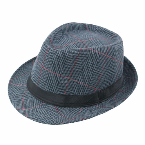 Retro Men Hats Fedoras Top Jazz Plaid Hat Adult Bowler Hats Classic Chapeau  Hats 