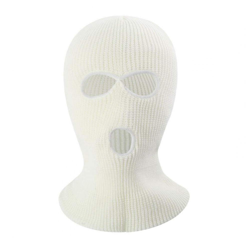 Army Tactical Mask 3 Hole Full Face Mask Ski Mask Winter Cap Balaclava Motorbike Motorcycle Helmet Full Helmet White 885658925673
