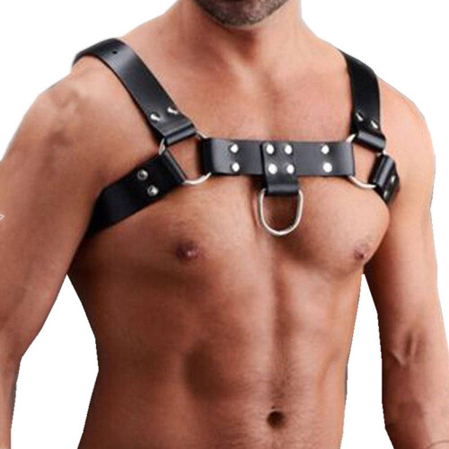 Mens bulldog leather chest cheap harness