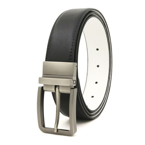 Double-sided Use Reversible Men's Rotating Buckle Belt Leather Belt