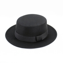 Unisex Fedora Hat - British Woolen Wide-Brim Bowler for Women & Men, Autumn/Winter Classic Style, 57-58cm, Black/Beige/Navy/Red