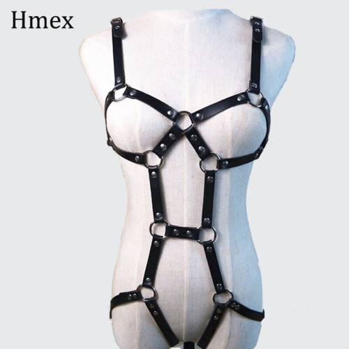 1 set Sexy Women Leather Harness Underwear Garter Belts men Punk