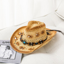 Summer Men Women Straw Hollow Western Cowboy Hat Lady Punk Sombrero Hombre Cowgirl Outdoor Jazz Beach Sun hat