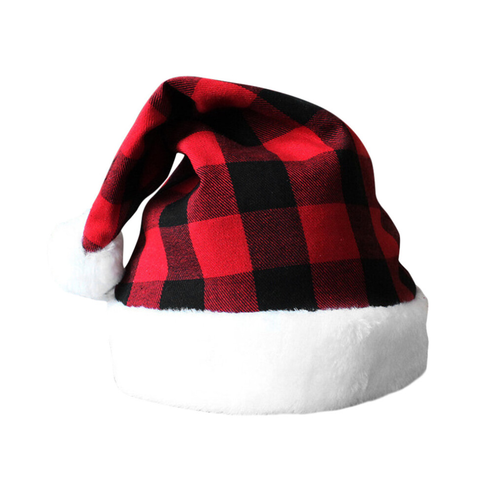 Santa Claus Christmas Hats Red Plaid Xmas Cap Christmas Decorations For Home Christmas Cap Navidad Decoration Santa-image-OPC-PBR88VG-NEW