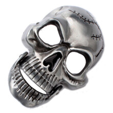 Vintage Western Belt Buckle Skull Head with Hinged Jaw Metal Gothic Punk Rock For Men Business Casual
