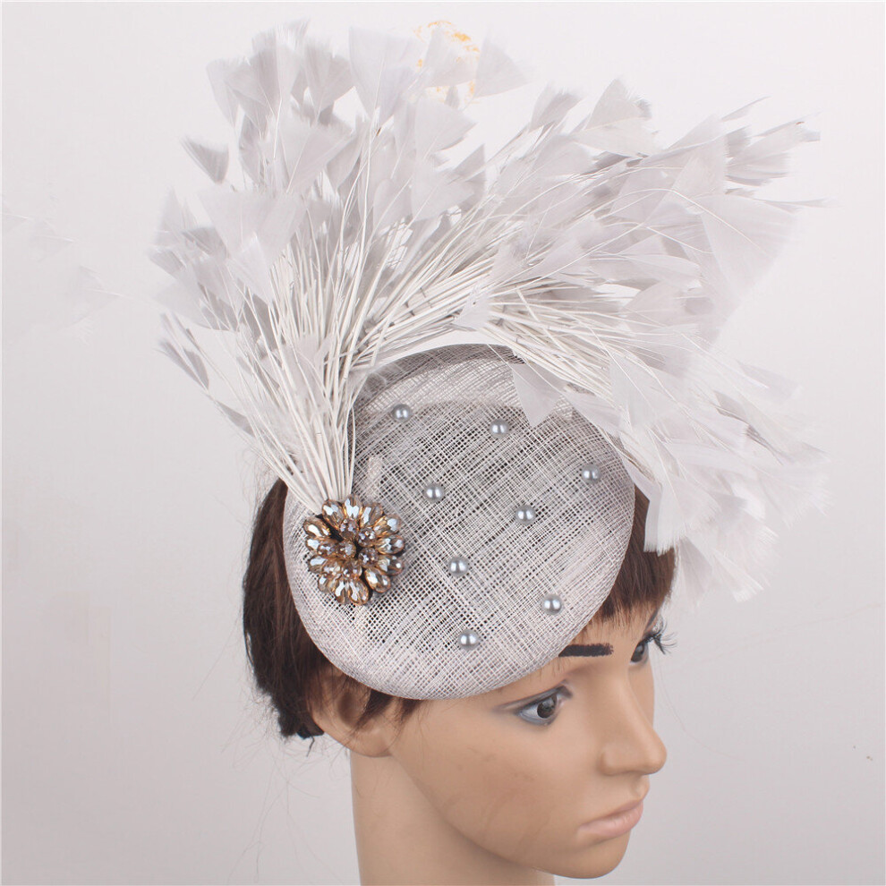 Feathers Hats Sinamay Fascinators Chapeau Women Hair Fedora Accessory Ladies Party Tea Race Headwear With Clips-image-OPC-PBR89TN-NEW