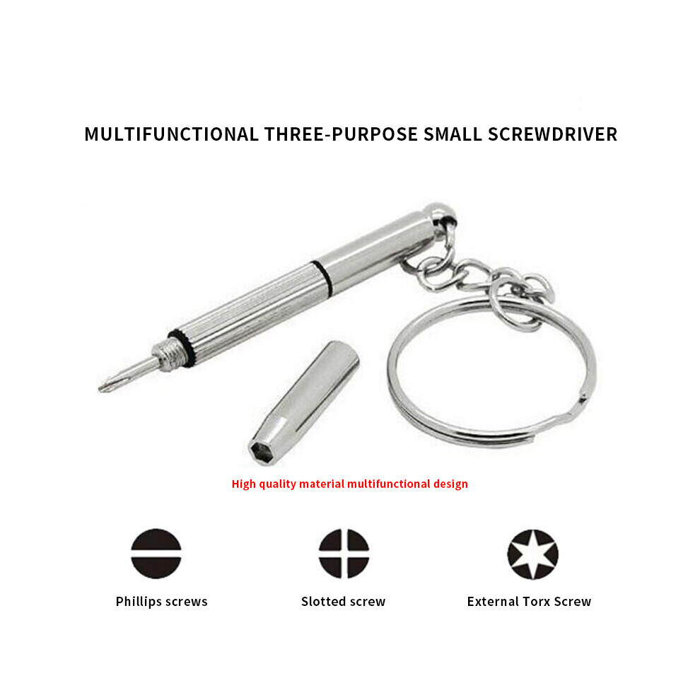 Glasses Screwdriver Portable Multifunctional Three-In-One Small Screwdriver Glasses Watch Mobile Phone Three-Purpose Repair Tool 885658987541