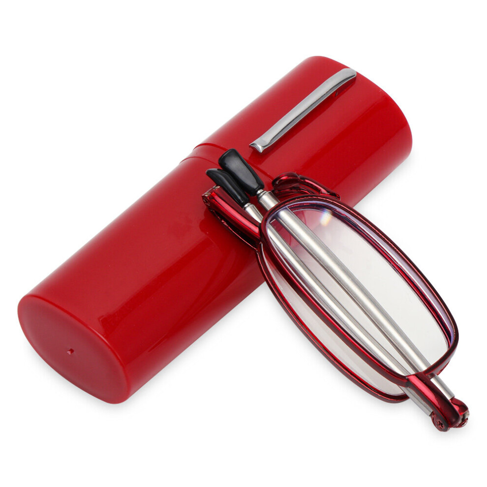 Folding Reading Glasses With Case Men Women Portable Metal Frame High-definition Presbyopia Eyeglasses+1.0~+4.0-image-OPC-PBR8C5H-NEW