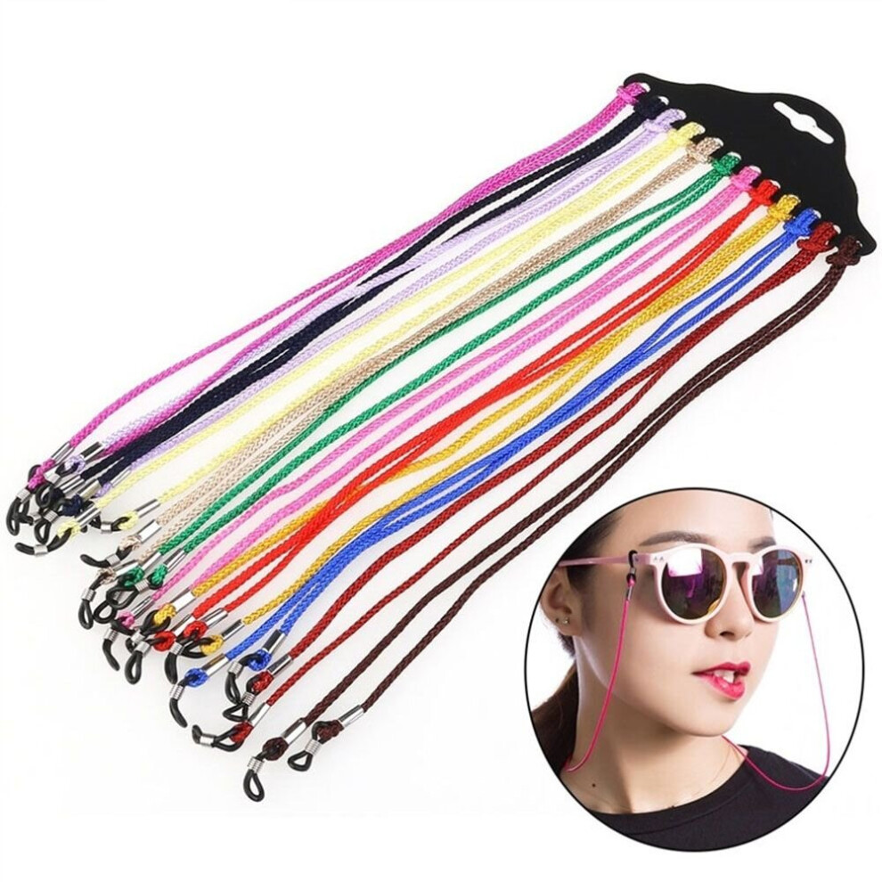 12pcs/Lot Multicolor Nylon Glasses String Cord Holder Sunglasses for Tavel Eyeglasses Lanyard Neck Rope Strap