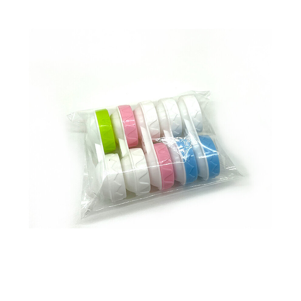 White 5/10 Pcs Colored Lenses Case L+R Lens Case For Eyes Contacts Travel Kit Holder Lens Container