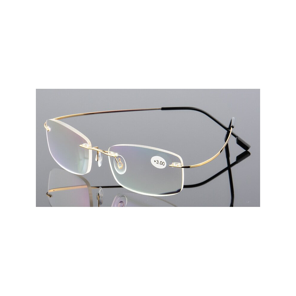 Multicoloured Ultralight Rimless Eyeglasses Clear Memory Titanium Reading Glasses Unisex Magnetic Presbyopic Eyewear Strength +1.0~+4.0