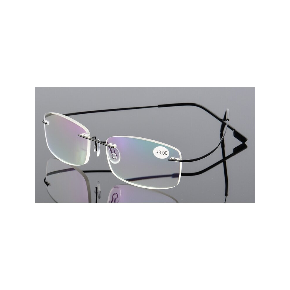 Multicoloured Ultralight Rimless Eyeglasses Clear Memory Titanium Reading Glasses Unisex Magnetic Presbyopic Eyewear Strength +1.0~+4.0