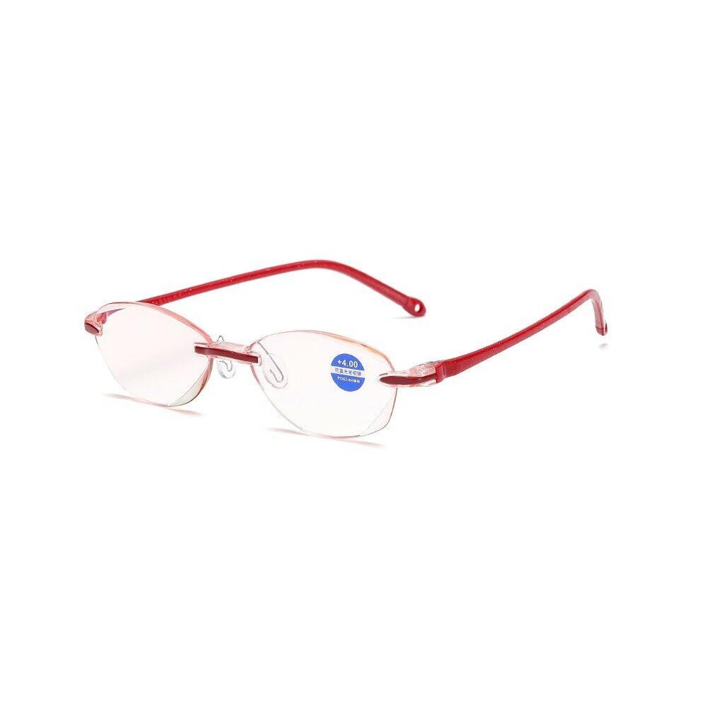 Multicoloured Men Rimless Reading Glasses Bifocal Far Near Anti Light Magnification Women Presbyopic Glasses Multi-Focus Reading Glasses