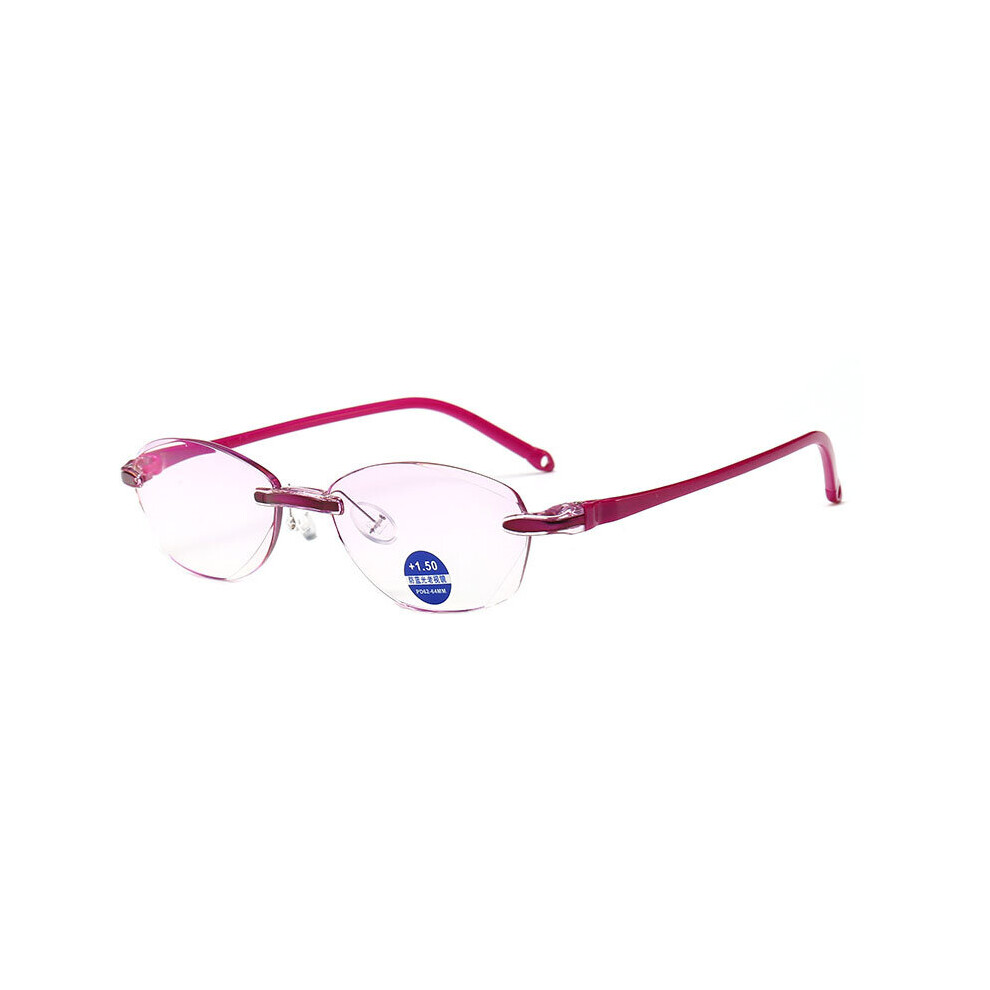 Multicoloured Men Rimless Reading Glasses Bifocal Far Near Anti Light Magnification Women Presbyopic Glasses Multi-Focus Reading Glasses