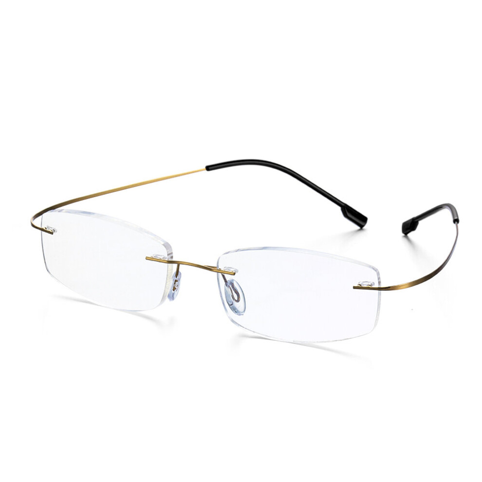 Men and Women Vision Care Eyewear Flexible Rimless Reading Glasses Memory Titanium Presbyopic Eyeglasses