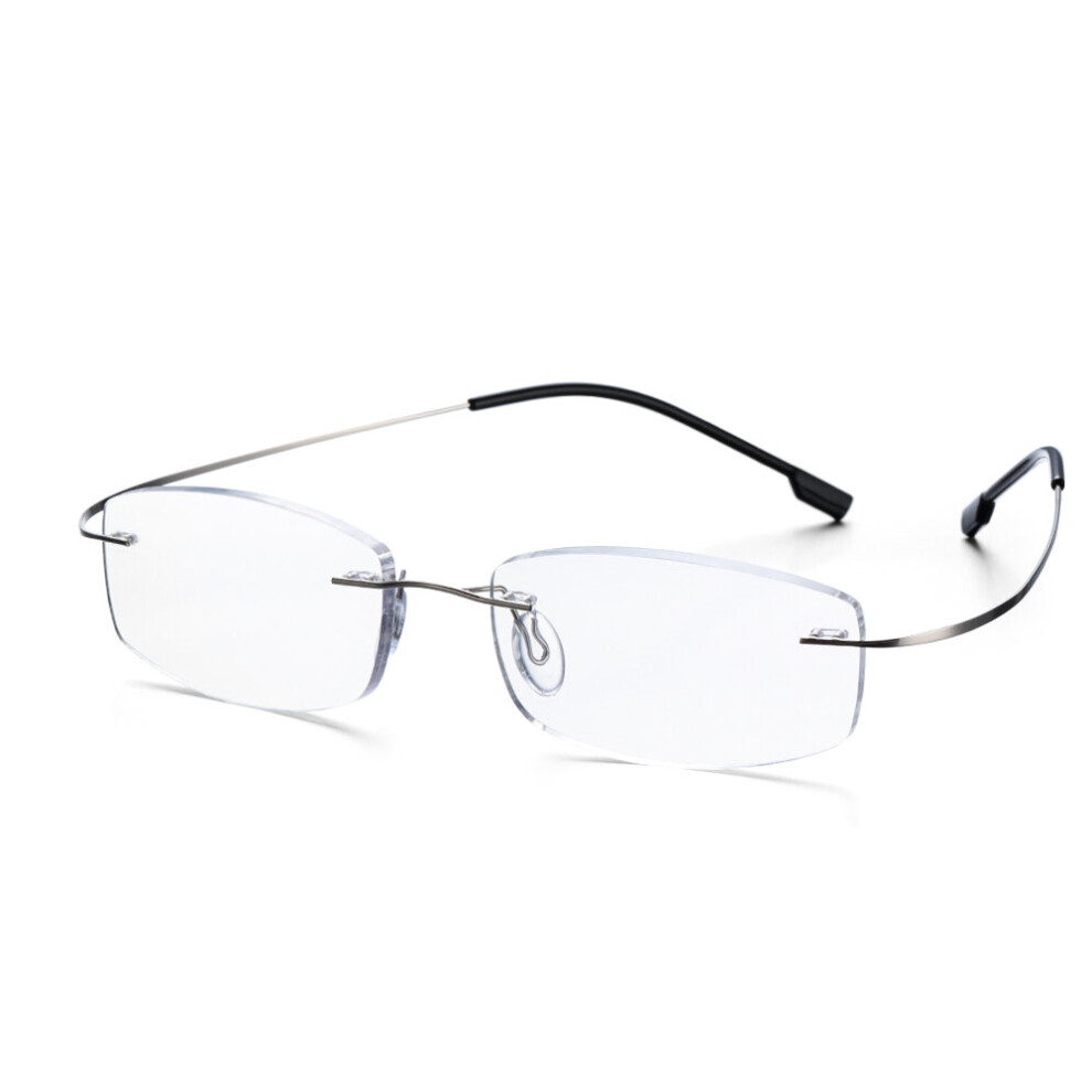 Men and Women Vision Care Eyewear Flexible Rimless Reading Glasses Memory Titanium Presbyopic Eyeglasses
