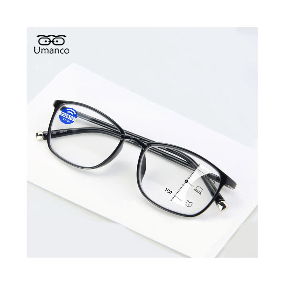 Multicoloured Intelligent Bifocal Square Reading Glasses For Men Women Anti Ray Far Near Progressive Presbyopia Eyeglasses