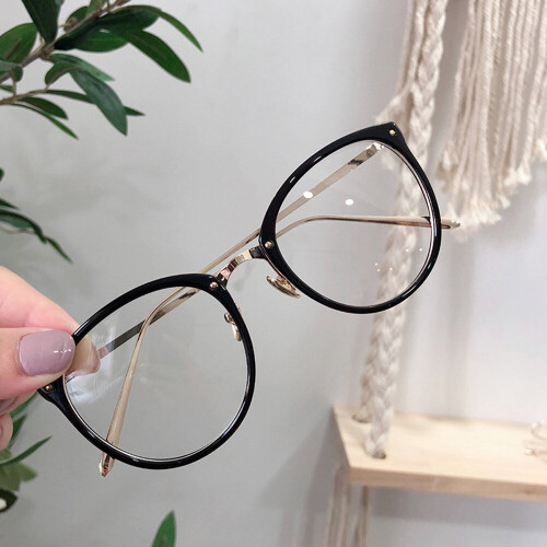 1PC Optical Glasses Frame Women Men Round Oversized Eyeglasses Frames Metal Spectacles Clear Lenses Glasses Cat Eyes Retro on OnBuy