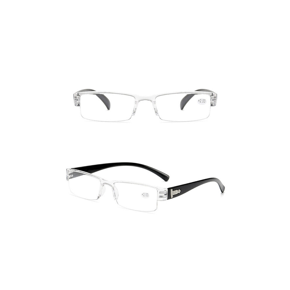 Black (, Black) Reading Glasses Men Women Clear Lens Half Frame Presbyopic Eyewear 1.0 1.5 2.0 2.5 3.0 3.5 4.0 For Reader