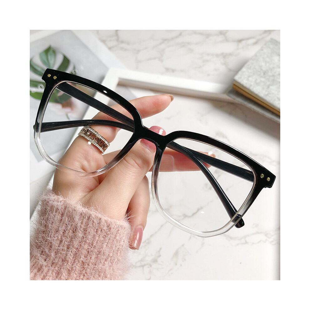 Men's Multicoloured Oversized Reading Glasses Wo Square Frame Eyewear Unisex Short-Sighted Myopia Glasses Prescription Diopter Eyeglasses