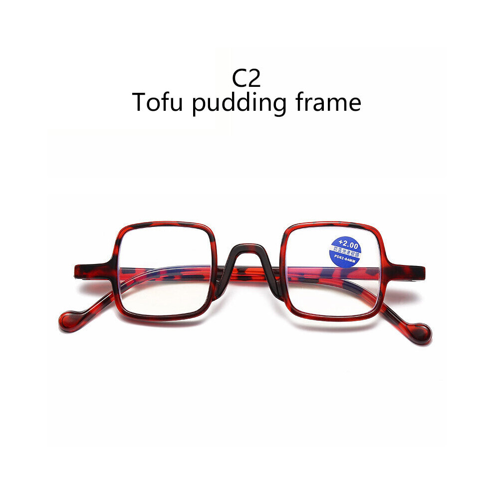 Square Rectangle Frame Reading Glasses Anti Light Resin Sheet Bean Flower Frame Presbyopic Eyewear +1.0 +1.5 +4.0