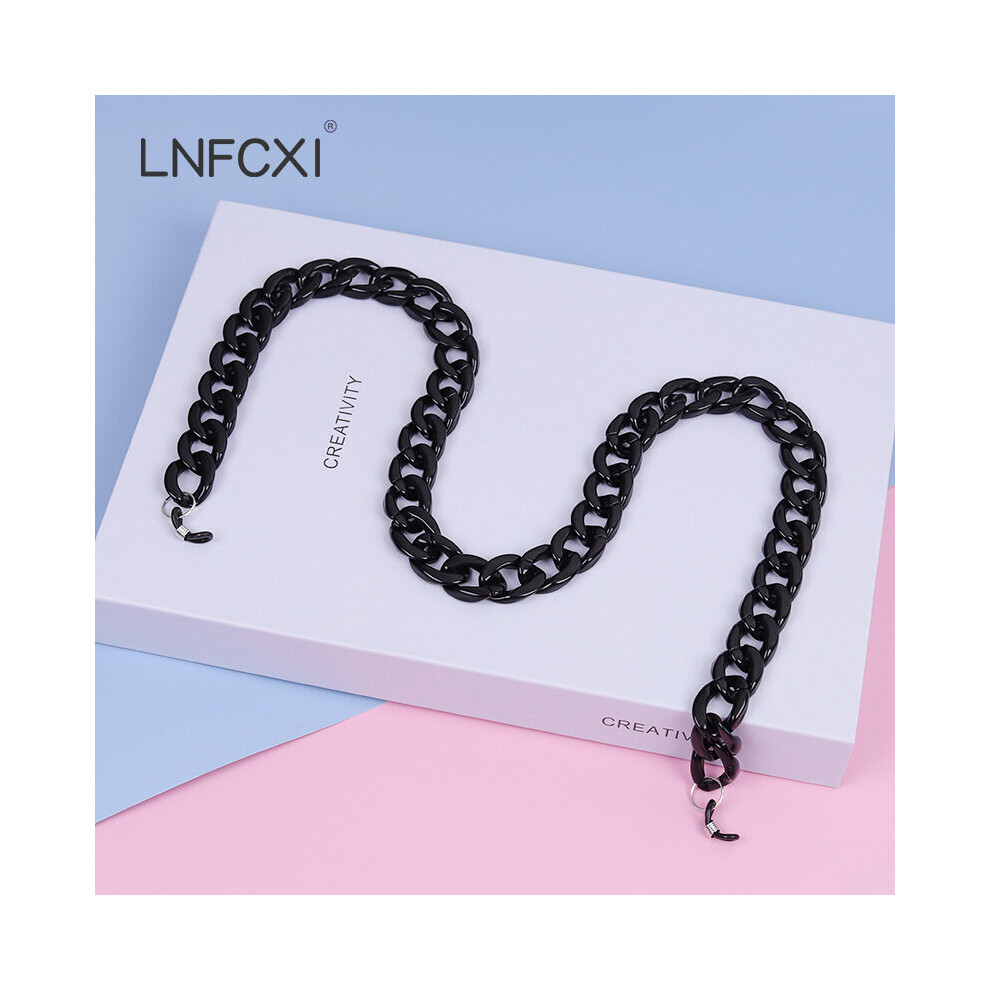 White Retro Bright Acrylic Sunglasses Chain Straps Lanyards Transparent Reading Glasses Hanging Neck Glasses Chain