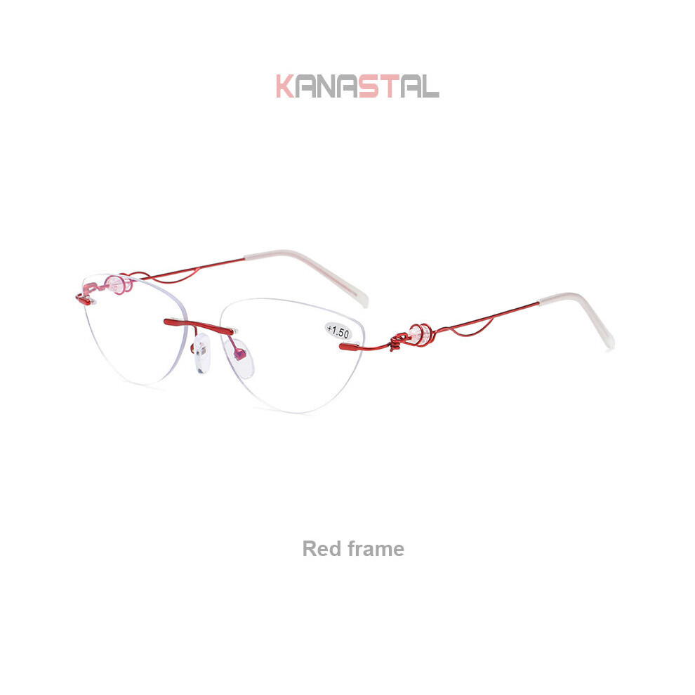 Men's Anti Light Blocking Reading Glasses Cut Frameless Metal HD Lens Eyewear Women Prescription Presbyopic Glasses +400-image-OPC-PBR8F9C-NEW