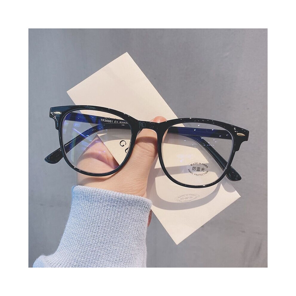 Seemfly Myopia Glasses Anti-blue Glasses for Women and Men Big Square Glasses College Students Nearsighted TR90