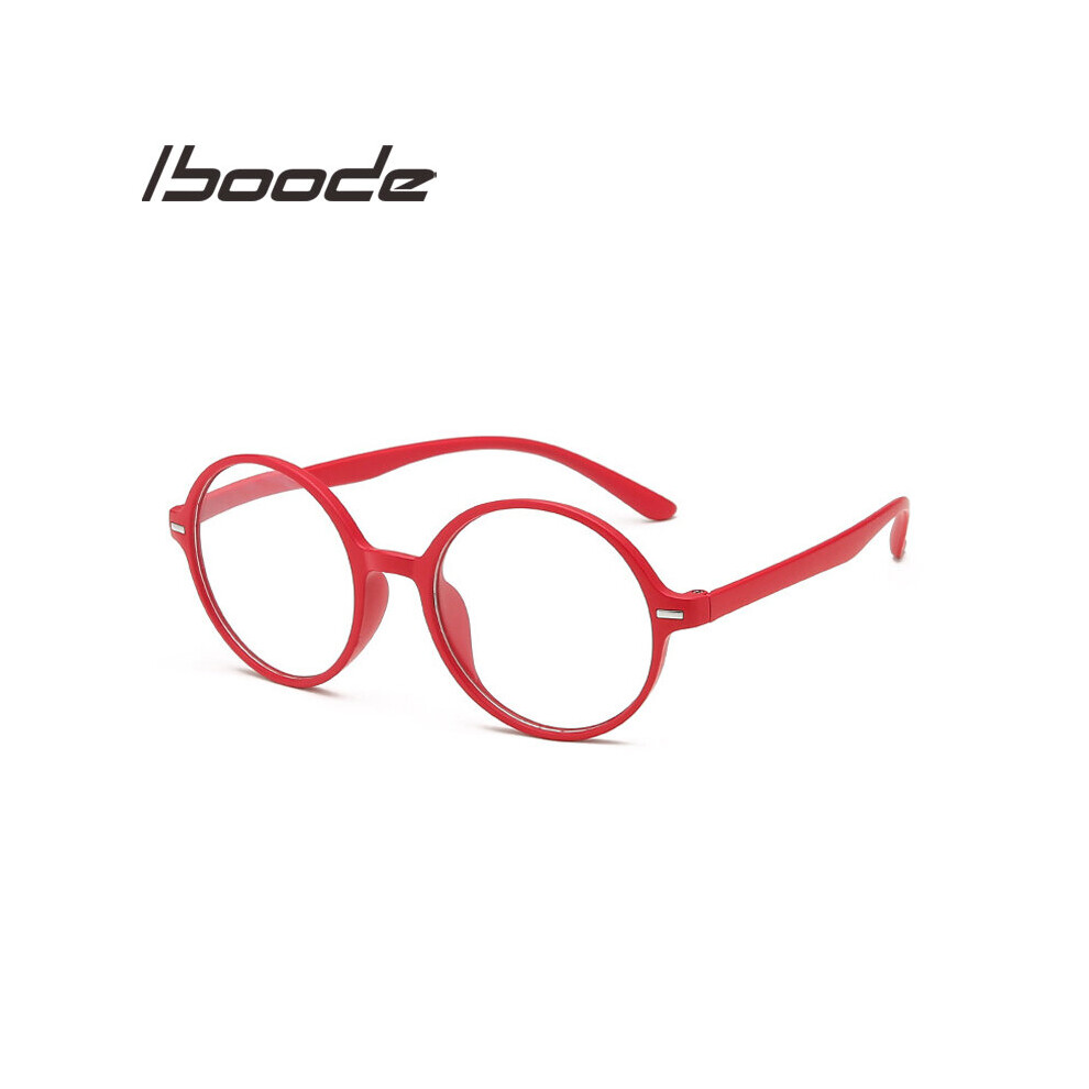 Round Reading Glasses Female Male Red TR90 Bendable Retro Goggle Prebyopic Ultra Light Hyperopia Frame +1.0 to +4.0