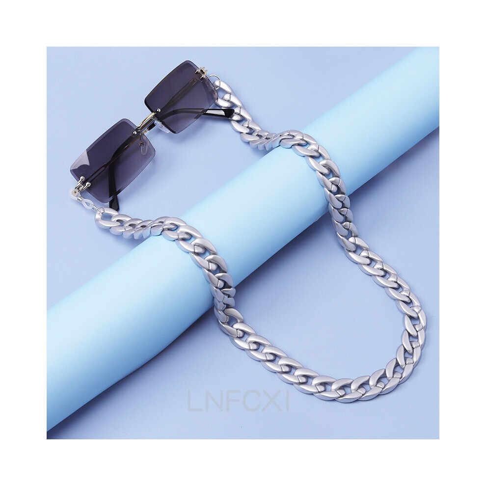 White 70Cm Retro Acrylic Glasses Chain Lanyards Matte Reading Glasses Hanging Neck Chains Sunglasses Chain Straps