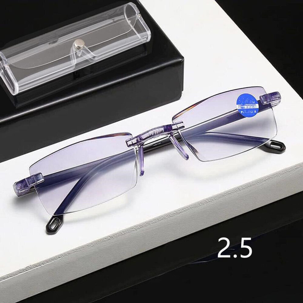 Multicoloured Anti-Blue Rimless Eyewear Ultralight Diamond-Cut Bifocal Progressive Glasses Progressive Multifocus Reading Glasses